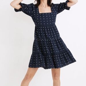 Madewll Square-Neck Puff Sleeve Babydoll Dress Size 12